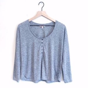 Victoria Secret Long-sleeve Henley Grey Top